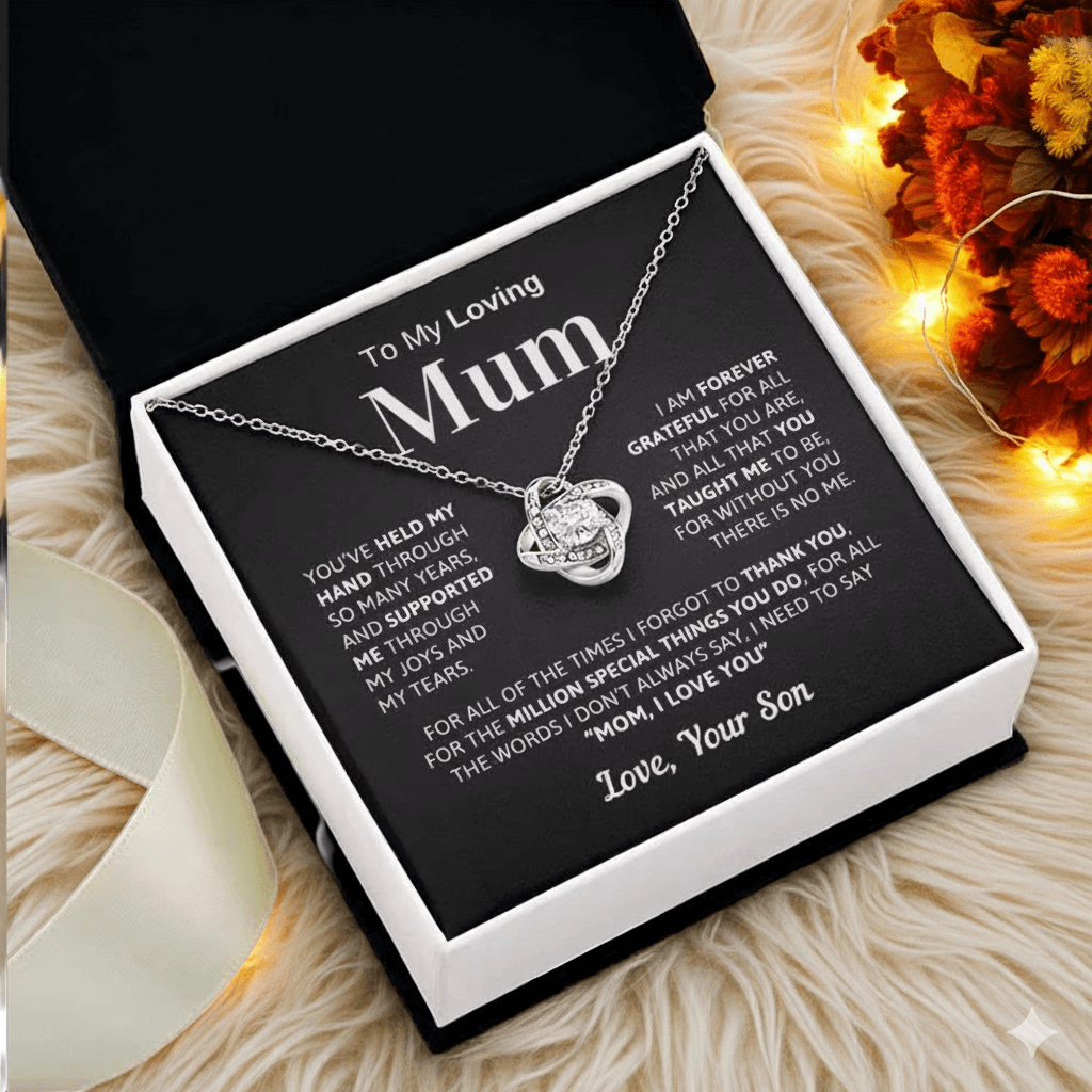 To My Loving Mum – Love Knot Necklace - From Son