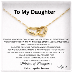 Interlocking Hearts Name Necklace - Mother and  Daughter