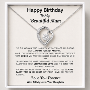 Happy Birthday Mum Bound by Love Necklace - Wrapped in our love