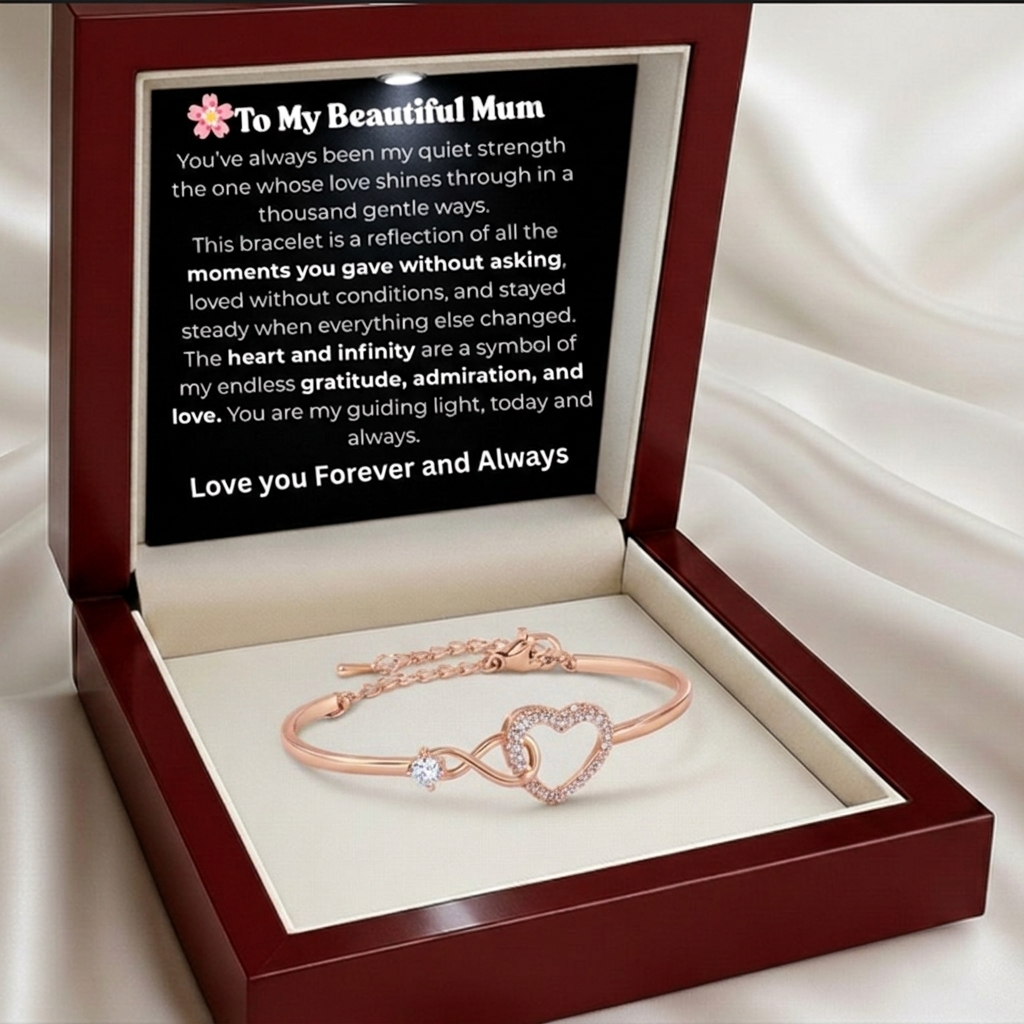 Mother Daughter Infinity Heart Bracelet -  Forever Between Us