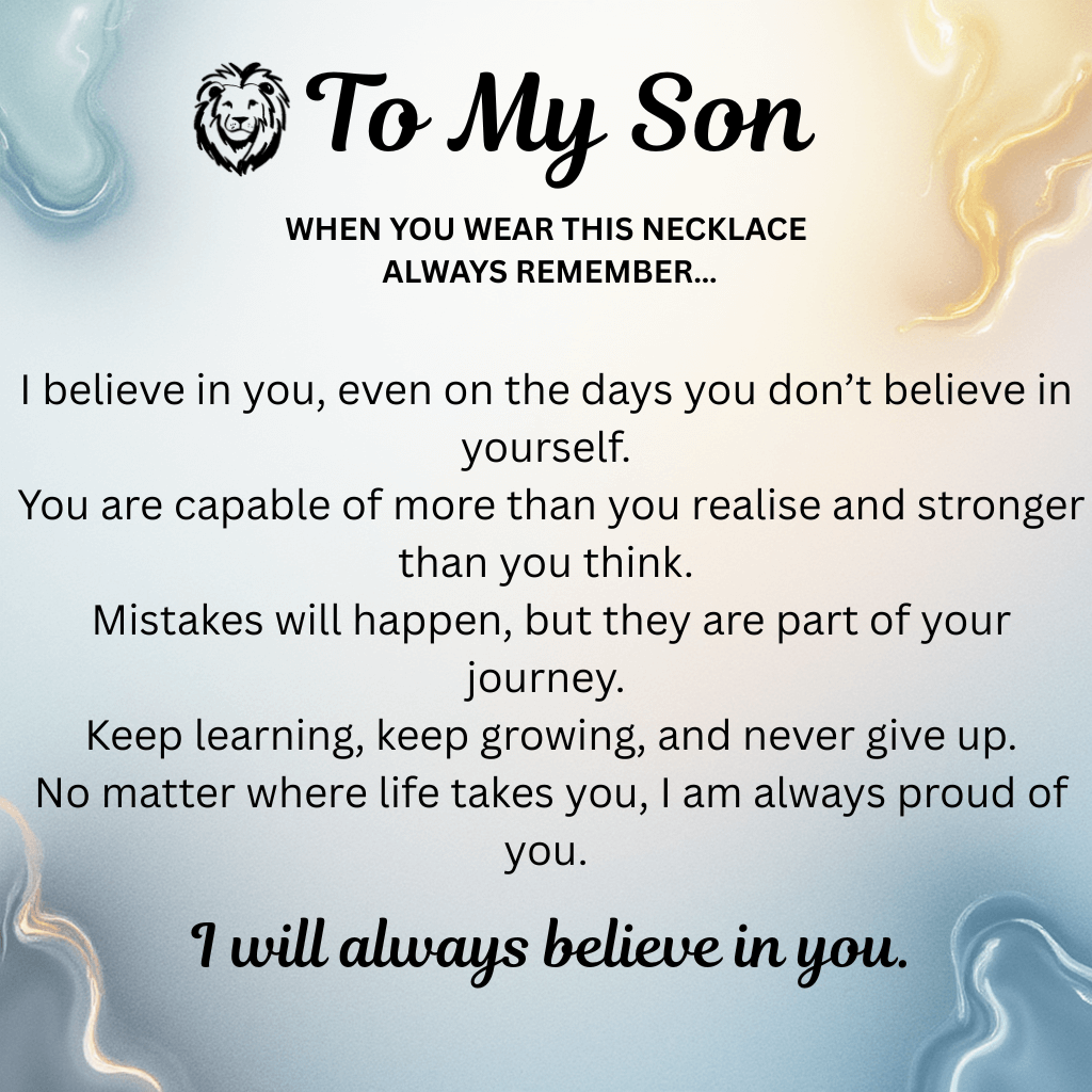 To My Son - I Believe in  You - Cuban Chain Necklace