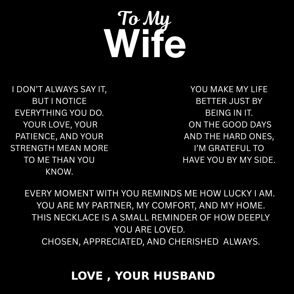 To My Wife - Forever & Always Heart Necklace