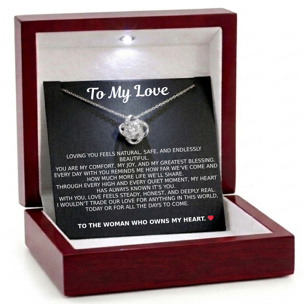 To my Fiancée Valentine Eternal Knot Necklace - Our Future, One Knot