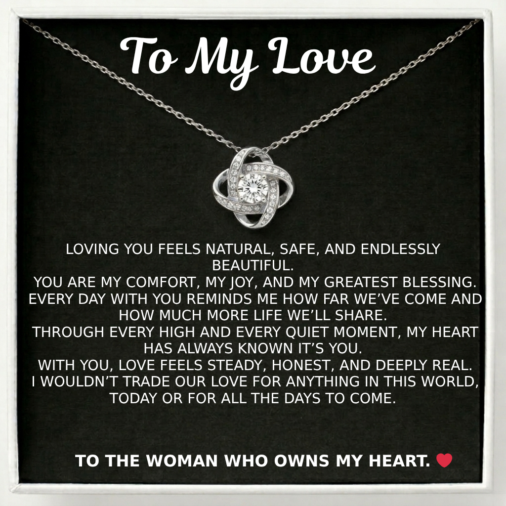 To my Fiancée Valentine Eternal Knot Necklace - Our Future, One Knot