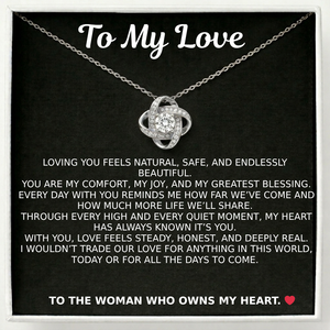 To my Fiancée Valentine Eternal Knot Necklace - Our Future, One Knot