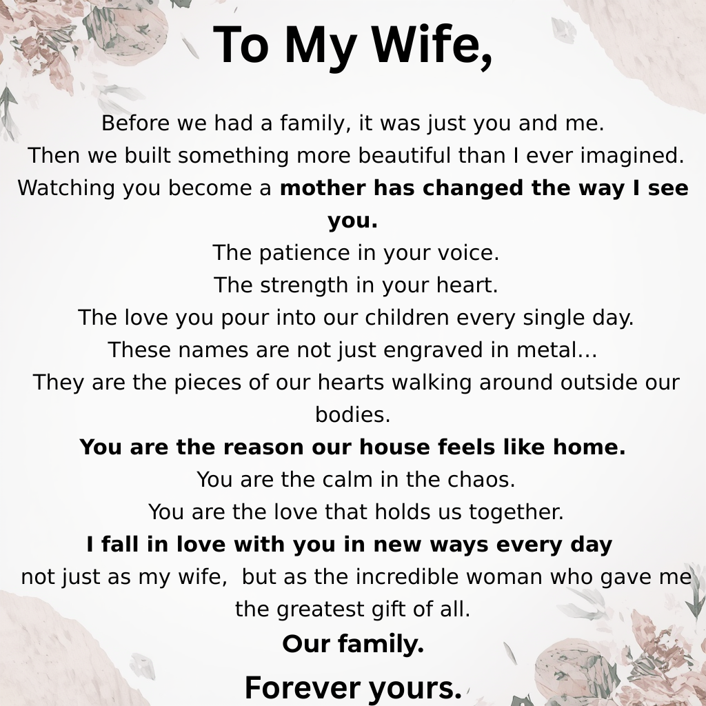 To My Wife – All My Loves Personalised Heart Bracelet (Engraved Names)