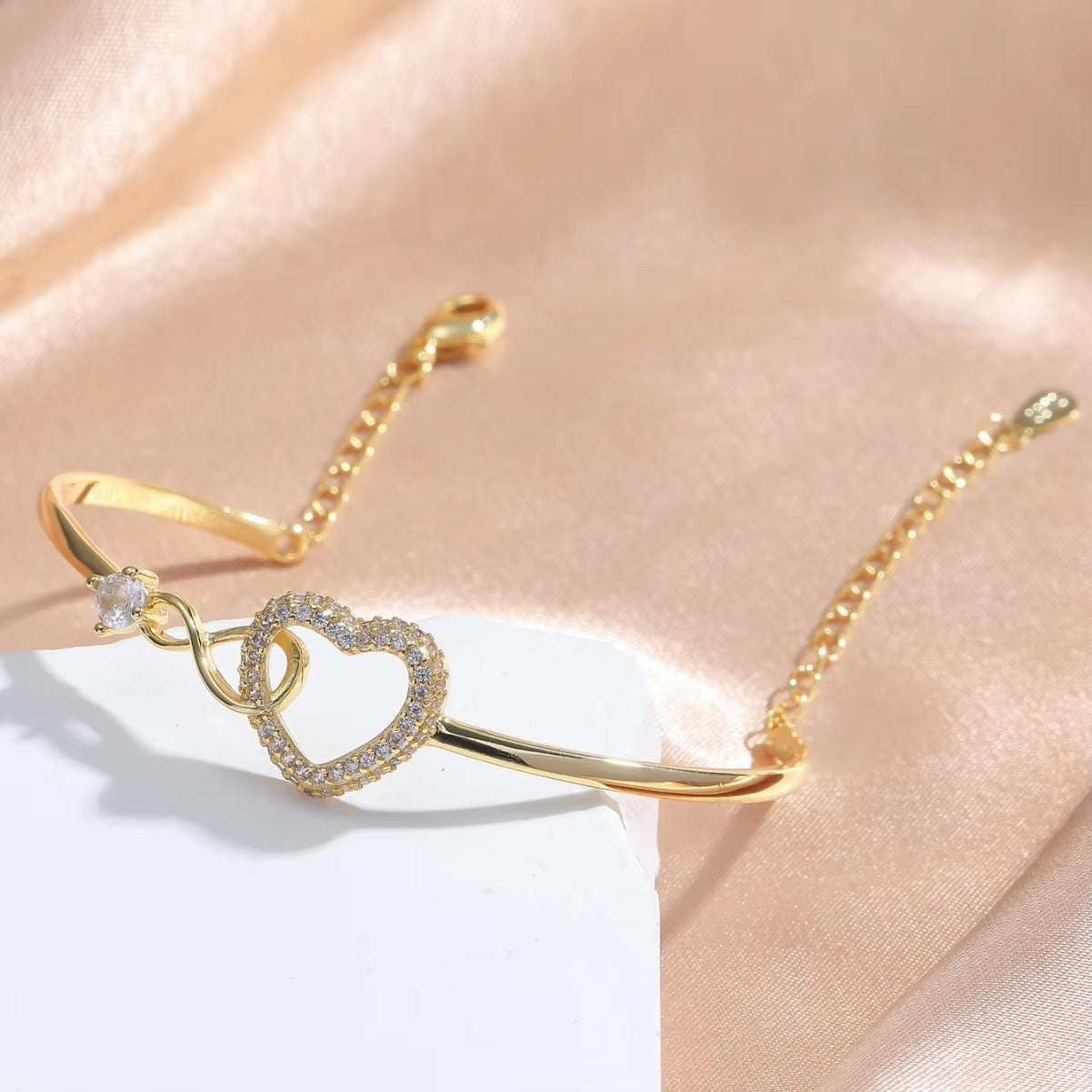 To My Daughter Infinity Heart Bracelet -  Linked forever - from Mum